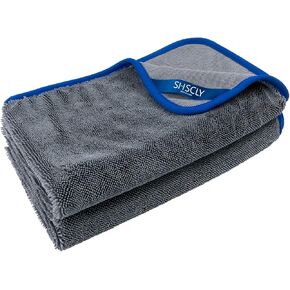 SHSCLY Super Absorbent Microfiber Car Drying Towel, 1 Piece 29" x 33", 1 Piece 20" x 24"