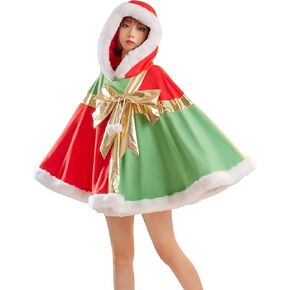 haikyuu Women Christmas Santa Cloak Gift Box Hooded XMas Poncho Wrap Cape Cosplay Costume