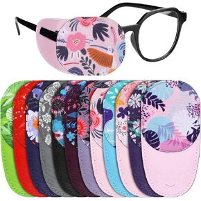 Yahenda 12 Pcs Eye Patches for Adults Eye Patch for Glasses Reusable Eyeglass Patch Cute Eye Cover for Eyeglasses Adults Left Right Eyes, 12 Mixed Styles (Cute Style)