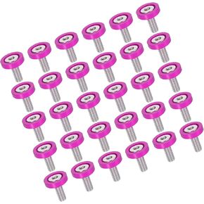 30pcs Bumper Mudguard Washer Bolts M6x1.0 Aluminum Alloy Engine Bay Dress Up Screw Pink Replacement