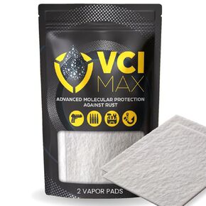 VCI MAX Vapor Corrosion Inhibitor Pads – Fast-Acting, Convenient Rust Protection for Firearms, Safes, Toolboxes & Ammo Cans – Long-Lasting Molecular Anti-Rust Solution for Metal Storage (Pack of 2)