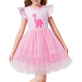 LQSZ Girls Tulle Dresses Princess Flutter Sleeve Tutu Dress for Toddler Girl 3-12 Years