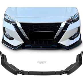SCITOO 3PCS Black PP Front Bumper Body Kit Spoiler Chin Spoiler Front Bumper Lip Fit for 2020 for Nissan Slyphy (sentra)