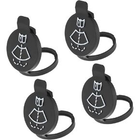 Windshield Washer Fluid Reservoir Bottle Tank Cap Fit for Malibu Sonic Corvette - Pack of 4 Black Replacement Car Parts