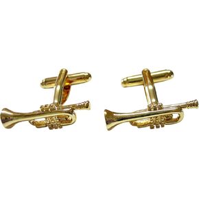 Kiola Designs Gold Toned Trumpet Instrument Musical Cufflinks