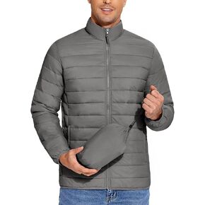 COOFANDY Mens Puffer Jacket Packable Lightweight Jackets Winter Coat Waterproof Windproof Zipper Down Jacket