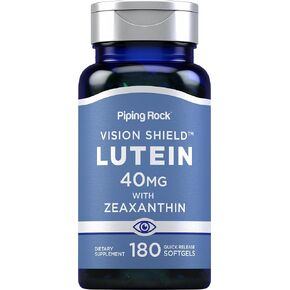 Piping Rock Lutein & Zeaxanthin 40mg | 180 Softgels | Eye and Vision Vitamins | Non-GMO. Gluten Free Supplement