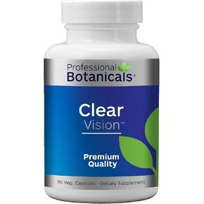Clear Vision Eye Vitamins - Lutein, Zeaxanthin Supports Eye Strain, Dry Eyes, and Vision Health – 90 Vegetarian Capsules