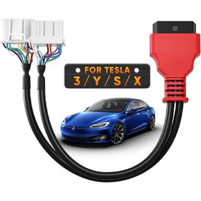 Autel Original TCAN003 Splitter Diagnostic Cable for Tesla Model 3, Y, S, X, 20 Pin + 12 Pin to 16 Pin OBDII Adapter OBD2 Connector Work w/Autel Scanner MaxiSys Ultra Elite II PRO MS909