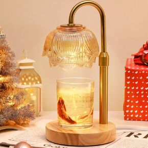 Candle Warmer Lamp,Crystal Candle Wax Warmer,Heat Adjustable,Electric Candle Warmer for Scented Jar Candles,Elegant Home&Office Decor, Shape of Lotus Flower