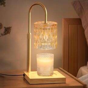 Candle Warmer Lamp,Candle Lamp Warmer with Timer Adjustable Height Dimmable Candle Lamp with 2 Bulbs,House Warming Gifts New Home Decor,Amber