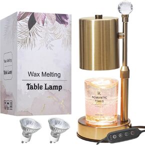 Candle Warmer Lamp with Timer Dimmer, Adjustable Height Candle Warmer, Home Decor, Room Decor, Modern Wax Melts Warmer for Scented Jar Candles with 2 Bulbs