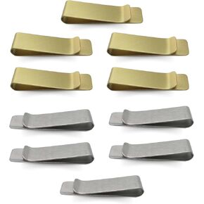 Stainless Steel Money Clip Set (15cm) - Pack of 10, Gold & Silver Money Clip Wallet - Slim, Elegant, Lightweight Money Clips in Bulk - Credit Card & Cash Wallet Alternative for Men & Women