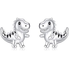 Dinosaur Earrings for Women 925 Sterling Silver Cute Dinosaur Stud Earrings Dinosaur Christmas Jewelry for Women