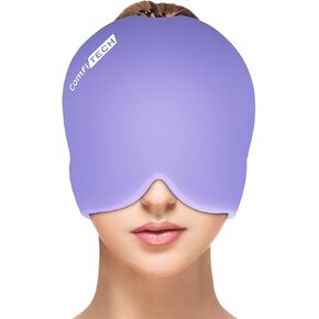 ComfiTECH Large Head Ice Pack Wrap Cold Cap Cooling Gel Hat Cold Compress for Head (XL Black)