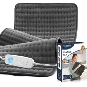 CooCoCo 17x33 Large Heating Pad for Back, Electric Heated Pad for Neck Shoulders Period Cramps, FSA HSA Eligible Heat Pad, Moist Heating, Auto Off, 10ft Cord, Gifts for Women Men Mom Dad
