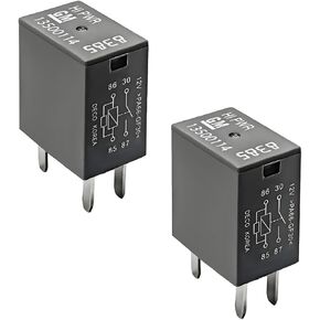 2 PCS Car Air Conditioning Relay, 13500114/8385 12VDC 40A High Power 4 Pin Relay, Multi Purpose Air Conditioning Fan Relay Compatible with Most Vehicles, Car Accessories