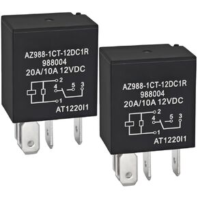 (Pack of 2) Fuel Pump Relay Replace Part for 4671168E 72472M - 12VDC, 20/10A, 5 Pins SPDT Automotive Relay AZ988-1CT-12DC1R