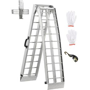 Truck Ramps 7.5FT ATV Loading Ramps for Pickup Trucks Shed Ramps with Straps 1500LBS Aluminum Ramps for Lawn Mower 2PCS 89 * 12" Snowmobile Car Ramps Silver Motorcycle Accessories with Handle Buckle