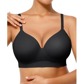 FeelinGirl Wireless Push Up Bra for Women, Seamless Comfort Bralettes No Underwire Supportive Full Coverage Everyday Bras
