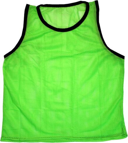 BlueDot Trading Adult Sports Pinnies Scrimmage Training Vest for Team practices for Soccer, Football, Basketball, Lacrosse, and More, Combo Green/Black, 12 Pack in Kuwait