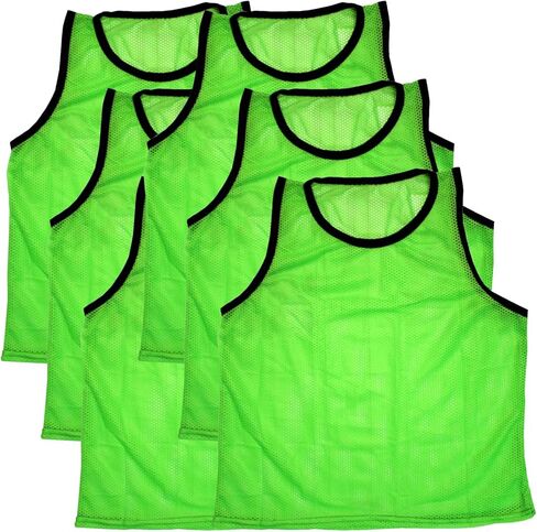 BlueDot Trading Adult Sports Pinnies Scrimmage Training Vest for Team practices for Soccer, Football, Basketball, Lacrosse, and More, Combo Green/Black, 12 Pack in Kuwait