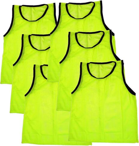 BlueDot Trading Adult Sports Pinnies Scrimmage Training Vest for Team practices for Soccer, Football, Basketball, Lacrosse, and More, Combo Green/Black, 12 Pack in Kuwait