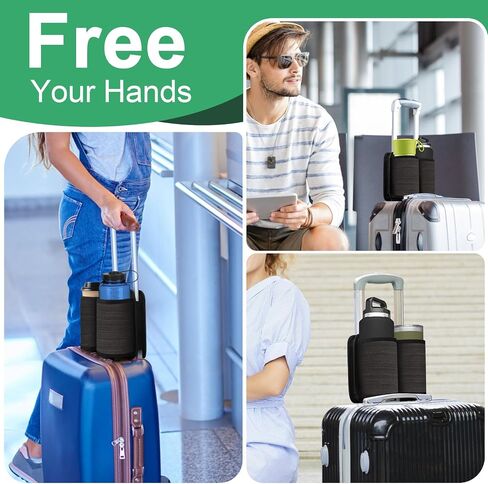 Accmor Luggage Travel Cup Holder,Universal Suitcase Cup Holder, Free Hands Suitcase Drinks Beverage Holder, Luggage Cup Caddy Gifts for Travelers Flight Attendants in Saudi Arabia