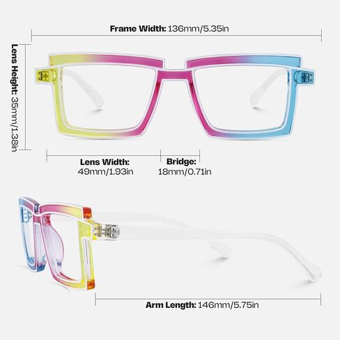 Zeelool Rectangle Glasses Stylish Eyewear for Women Frame with Non-prescription Clear Lens ZJGP094654 in Saudi Arabia