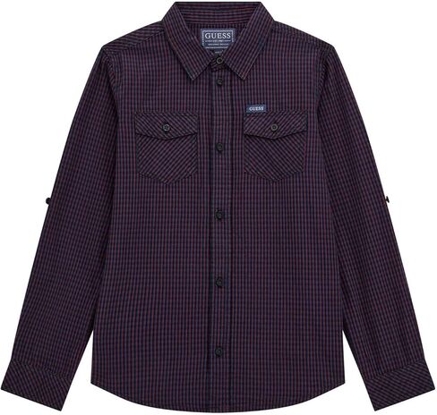 GUESS Boys' Long Sleeve Poplin Adjustable Shirt in Saudi Arabia