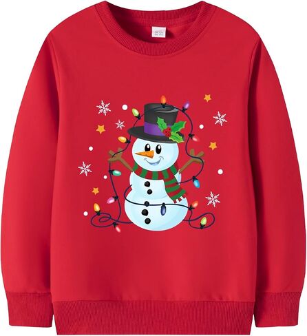 Boys Girls Christmas Sweatshirt Toddler Kids Xmas Santa Claus Reindeer Shirt Tops Clothes 1-7 Years in Saudi Arabia