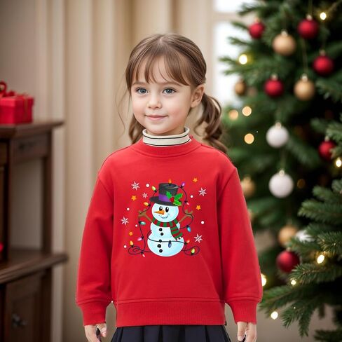 Boys Girls Christmas Sweatshirt Toddler Kids Xmas Santa Claus Reindeer Shirt Tops Clothes 1-7 Years in Saudi Arabia