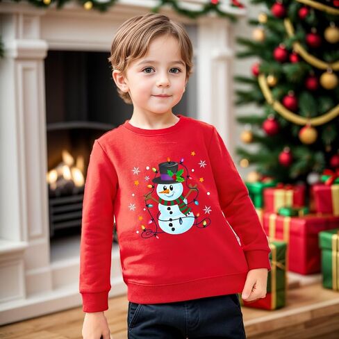 Boys Girls Christmas Sweatshirt Toddler Kids Xmas Santa Claus Reindeer Shirt Tops Clothes 1-7 Years in Saudi Arabia