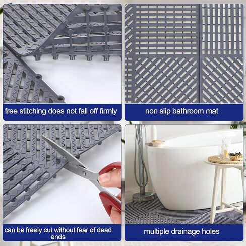 18 حزمة من بلاط أرضيات المرآب المتشابك مقاس 30.48 سم × 30.48 سم، بلاط مطاطي مانع للانزلاق، بلاط سطح متشابك مع فتحات لحمام السباحة، دش، سقيفة جراج وقارب in Kuwait