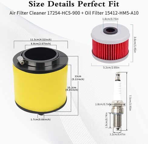 17254-HC5-900 Air Filter Oil Filter Spark Plug for Honda Fourtrax 300 TRX300 TRX300FW 1992-2000 Foreman 400 450 TRX400FW TRX450S TRX450ES TRX450FE TRX450FM 2x4 4x4 in Saudi Arabia