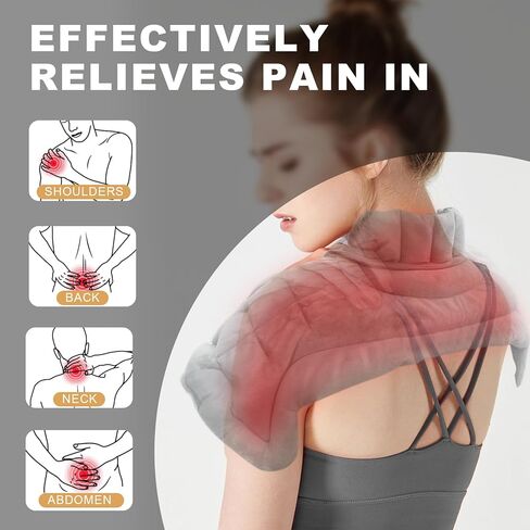 uncn Heating Pad for Neck and Shoulders Pain Relief, Microwavable Heat Pack Large Coverage for Shoulder, Weighted Cordless Microwave Heat Pad Heated Neck Wrap Warmer Uncented Gery in Kuwait