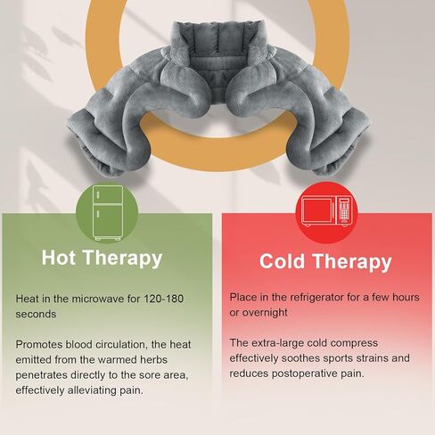 uncn Heating Pad for Neck and Shoulders Pain Relief, Microwavable Heat Pack Large Coverage for Shoulder, Weighted Cordless Microwave Heat Pad Heated Neck Wrap Warmer Uncented Gery in Kuwait