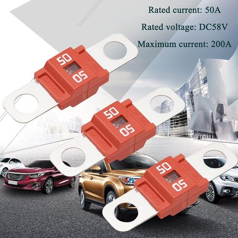 Taiss 3PCS Midi Automobile Bolt-on Fuse 50A,High Current Fuse,Suitable for Cars,Trucks,Off-Road Vehicles,Engineering Vehicles,etc in Saudi Arabia