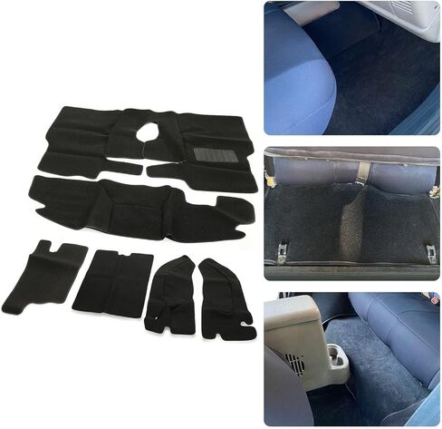Kojem Full Set Carpet Kit Floor Liner Compatible with 1997-2006 Jeep Wrangler TJ Interior Floor Rug Mat Carpet Pad Black 6PCS in Kuwait