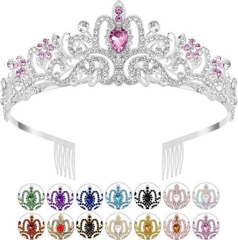 تاج ذهبي، عصابات رأس من حجر الراين الكريستالي للنساء عيد ميلاد سعيد تاج الأميرة مع أمشاط زينة أنيقة لغطاء الرأس لعيد الميلاد وحفلات الزفاف وحفلات التخرج والهدايا in Kuwait