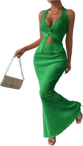 SOLY HUX Women's Two Piece Outfits Twist Front Halter Cami Tops and Skirt Summer Set in Kuwait