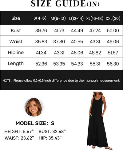 dowerme Women's Summer One Piece Jumpsuits 2025 Casual Spaghetti Strap Loose Wide Leg Long Pant Rompers With Pockets in Saudi Arabia