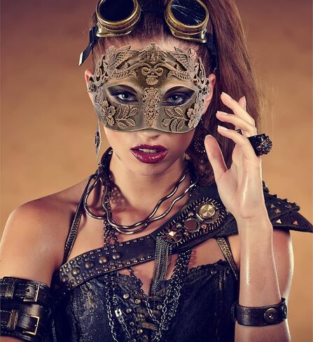 Venetian Royal Masquerade Ball Mask Costume - Half Masquerade Steampunk Mask, Baroque Costume Accessory in Kuwait