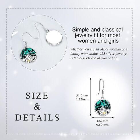 Mountain Earrings Gifts Sterling Silver Abalone Sun Mountain and Tree Dangle Earrings Nature Jewelry Gift for Skiers, Hikers, Campers, Climbers,Nature Lovers in Kuwait