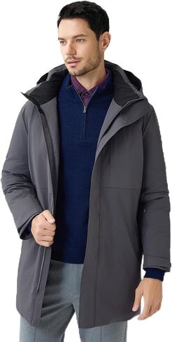 Parka Jacket Men Mens Long Puffer Coat Jacket Water-Repellent Windproof Breathable in Kuwait