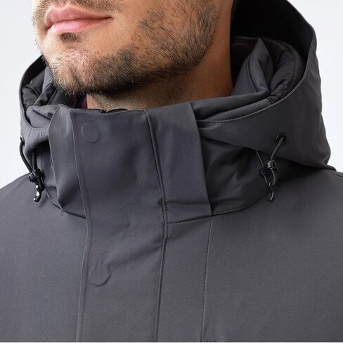 Parka Jacket Men Mens Long Puffer Coat Jacket Water-Repellent Windproof Breathable in Kuwait