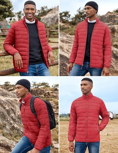 COOFANDY Mens Puffer Jacket Packable Lightweight Jackets Winter Coat Waterproof Windproof Zipper Down Jacket in Saudi Arabia
