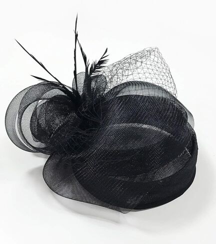 Z&X Sinamay Fascinator Hat Floral Feather Pillbox Derby Hats for Women Wedding Tea Party with Headband Clip in Saudi Arabia