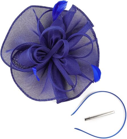قبعات Bubbmi Lady Flower Fascinators مع عصابة رأس ومشابك in Kuwait