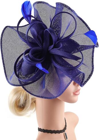 قبعات Bubbmi Lady Flower Fascinators مع عصابة رأس ومشابك in Kuwait